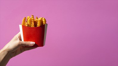 French fries box with copy space