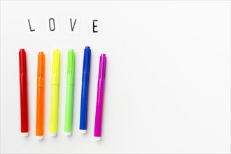 Rainbow markers pride love
