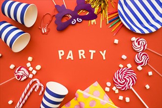 Party background with decorative items