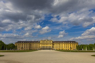 Dark clouds over Schoenbrunn Palace