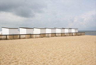 Beach houses on the beach in Knokke
