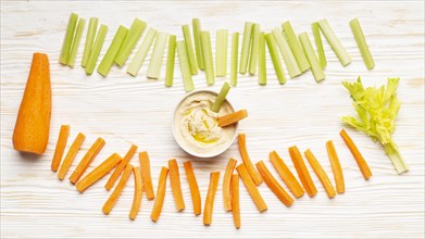 Celery carrot arrangement