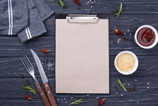 Clipboard with cutlery