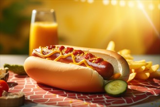 Appetisingly served hot dog with mayonnaise