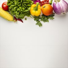 Healthy vegetables full vitamins with copy space