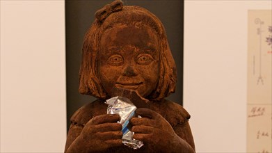 Sculpture of a girl made of chocolate