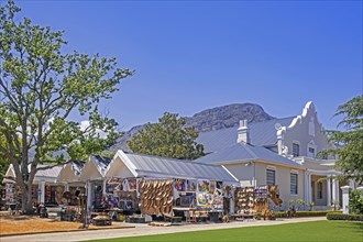 Souvenir stands at the Village Market in the town Franschhoek