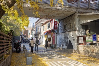 Street with the well-known mural We Are Young by Won Yeong-seon