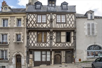 Half-timbered house Maison de l'Acrobate in the historic old town of Blois