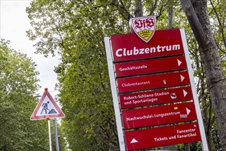 Club centre of VfB Stuttgart with club crest