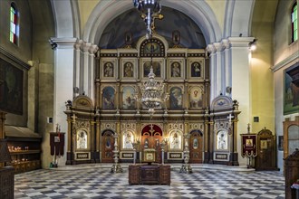 Interior of the Serbian Orthodox Church of St Nicholas in Kotor