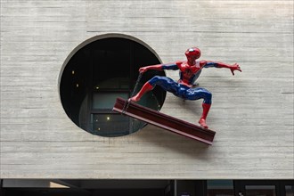 Figure of Spider-Man on a building
