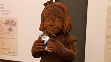Sculpture of a girl made of chocolate
