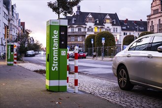 Illegal parking at a charging station and parking spaces for e-cars in Duesseldorf