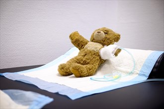 Teddy bear in a clinic for children