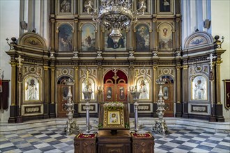 Interior of the Serbian Orthodox Church of St Nicholas in Kotor