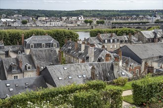 Roofs of the old town and the Loire in Blois