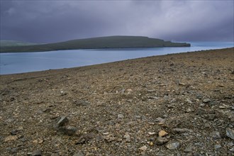 Barren landscape showing serpentine debris at the Keen of Hamar nature reserve