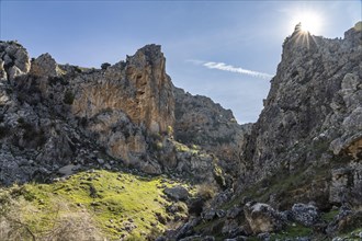 Landscape along the hiking trail of the Rio Bailon near Zuheros