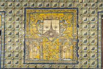 Azulejo ceramic tiles in the interior of the Palacio de la Condesa de Lebrija Palace and Museum in Seville
