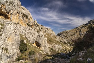 Landscape along the hiking trail of the Rio Bailon near Zuheros