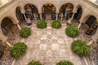 Mosaic in the courtyard of the Palacio de la Condesa de Lebrija Palace and Museum in Seville
