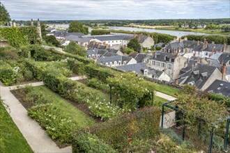 Les Jardins de l'Eveche park overlooking the old town and the Loire in Blois