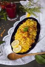 Chicken with rice cooked indian style