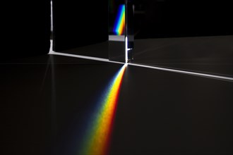 Prism dispersing light concept