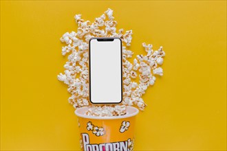 Popcorn box with mobile phone