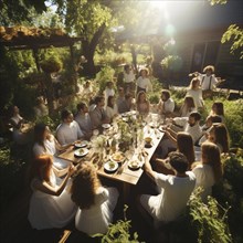 Young cheerful people toast each other with glasses raised