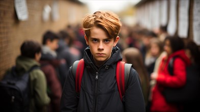 Sinister looking young male student who could be the bully of the school