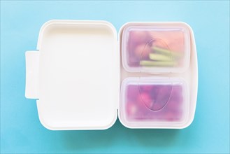 Plastic lunchbox with food