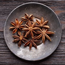 Top view plate with star anise