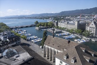 City view with Limmat and Lake Zurich