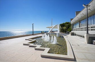 Modern fountain on the Nazario Sauro seafront