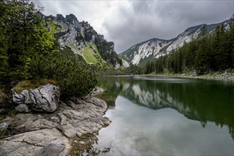 Mountain peak reflected in a mountain lake