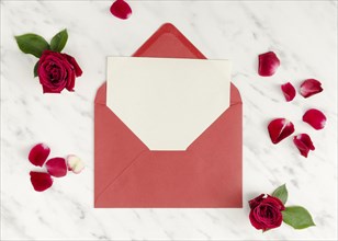 Romantic envelope with empty card