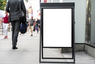 Mobile mock up billboard sidewalk