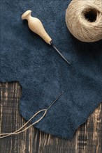 Flat lay fabric thread arrangement