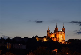 Night view of the Basilica of Notre-Dame de Fourviere
