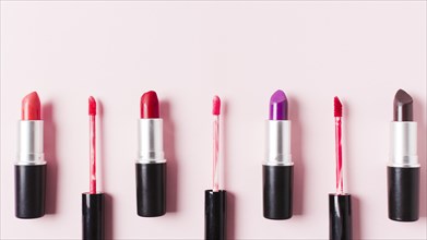 Lipstick brushes light surface