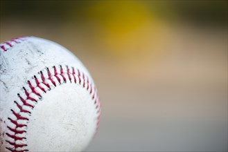 Close up baseball with copy space