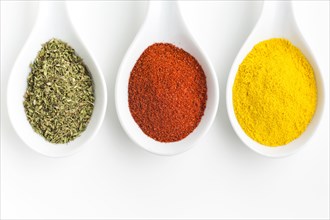 Top view cooking spices powder