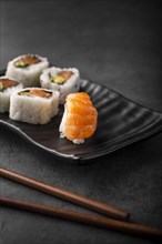 Close up nigiri maki sushi