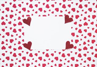 Blank paper with small hearts