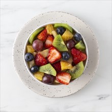 Delicious healthy snack with various fruit