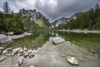 Mountain peak reflected in a mountain lake