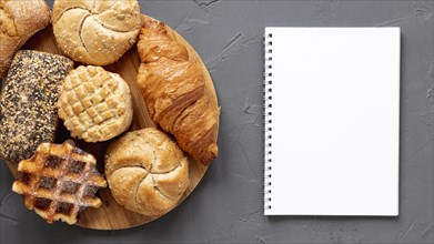 Delicious pastry products notebook