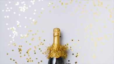 Champagne bottle with star spangles